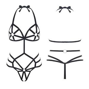 Exotic Strappy Sexy One Piece Halter Lingerie